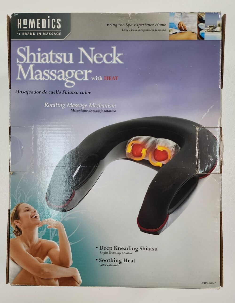Homemedics Shiatsu Neck Massager with Heat NMS-300-2